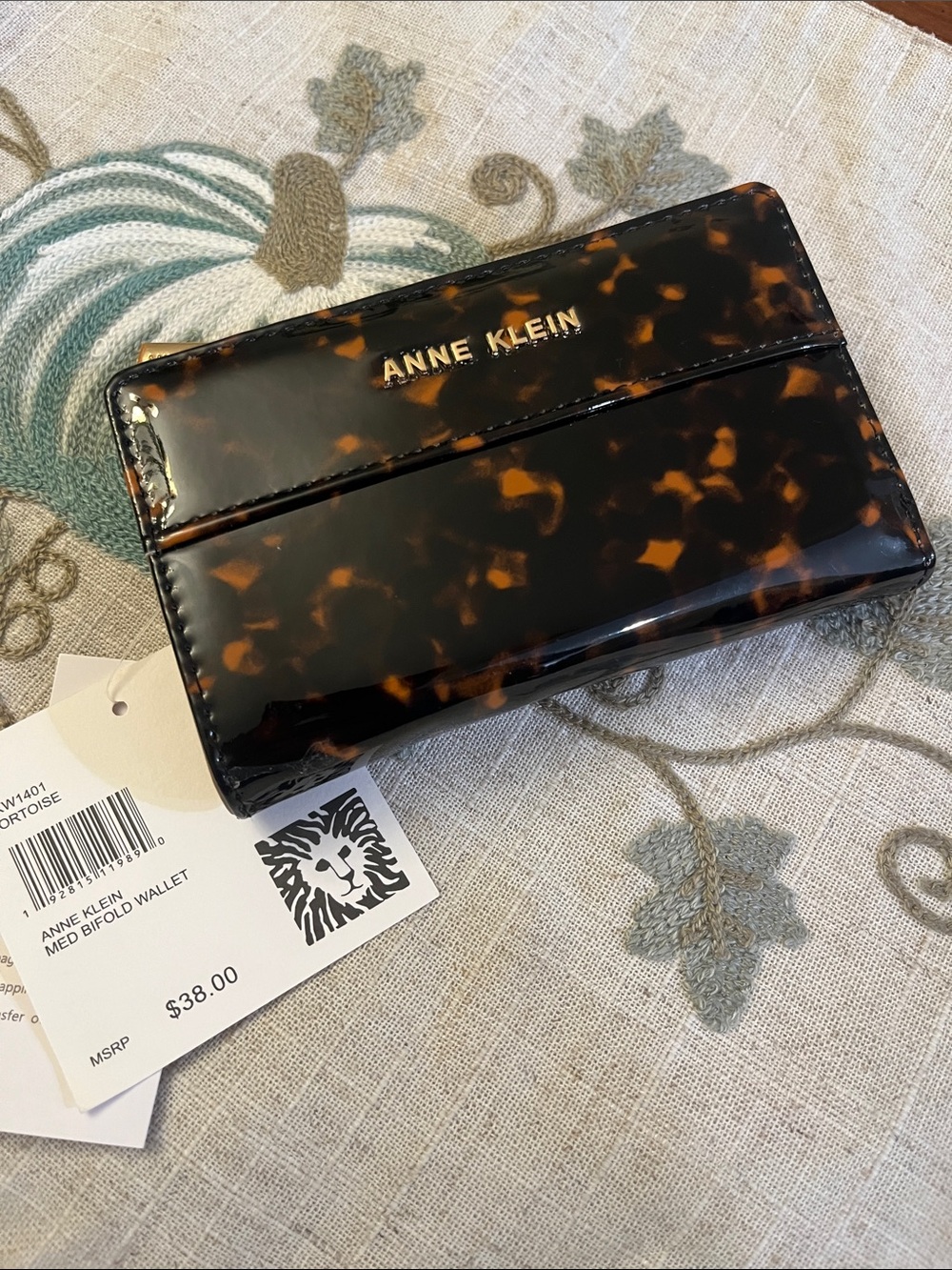 Anne Klein Tortoise-Pattern Wallet - Black & Brown